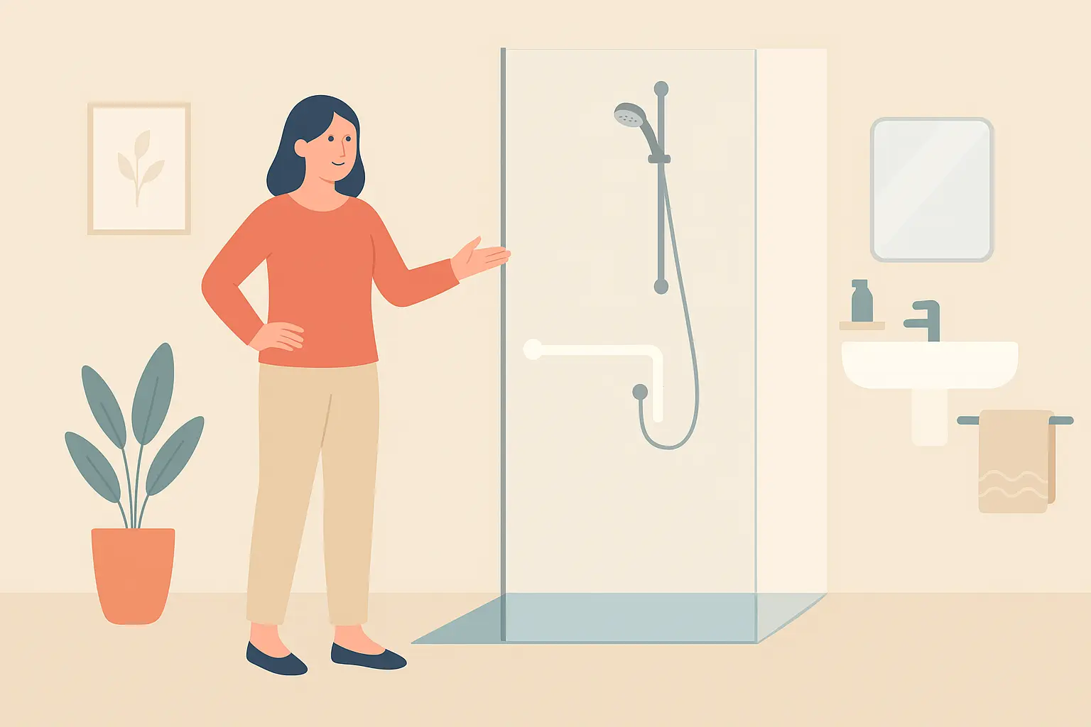 level access shower